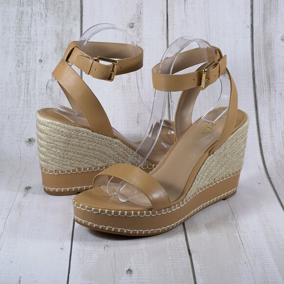 Lauren Ralph Lauren Shoes - Lauren Ralph Lauren Womens Hilarie Leather Wedge Slingback Sandals Size 10